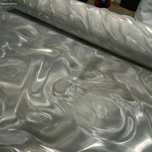 3d пленка компании 3DVL Liquid floor Russia. На фото представлена пленка серебристый с рисунком волна . Ширина данного материала из поликарбоната с микро зеркалом и составляет 645 миллиметров . В рулоне находится 50 м плёнки, мы продаем от 2 погонных метров. Материал может использоваться как для наружной рекламы, так и для интерьерных решений. Температурный режим использования минус 60 плюс 125 градусов #наружка #выстовка #газпром #экспо #пленка #реклама #3дал #3dvl #design #дизайг #интерьер